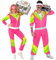 W WIDMANN MILANO Party Fashion - Costume survêtement, veste et pantalon, tenue des années 80, survêtement, tenue Bad Taste, déguisements de carnaval