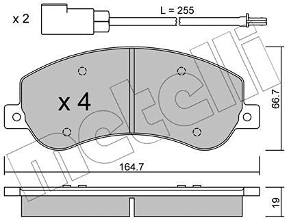 metelligroup 22-0680-0 Bremsbeläge, Made in Italy, Ersatzteile für Autos, ECE R90-zertifiziert, Kupferfrei