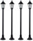 MiniSun | Traditional Victorian Style 1.2m Black Lamp Post Bollard Lights | Post Lights, Home Décor & Improvement Essential | Set of 4
