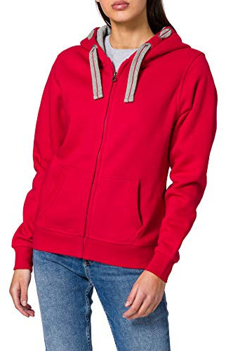 HRM Damen Jas F hoodie, Rot, L EU