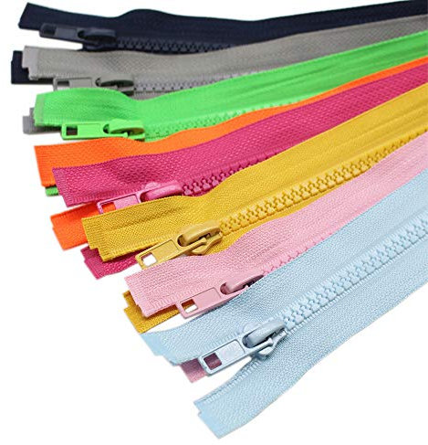 YaHoGa 10 Stück 75 cm Reißverschluss Kunststoff 5mm teilbar Reissverschluss für Jacken, 10 Farben