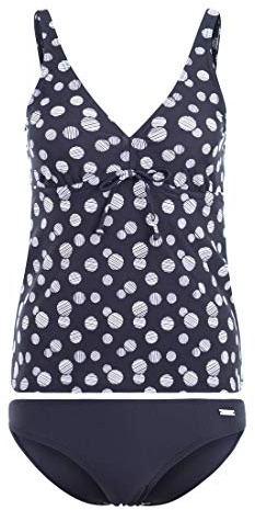 Lascana Damen Damen Bügel-Tankini im Punkte-Design mit bauchbedeckendem Top und bequemer Bikini-Hose