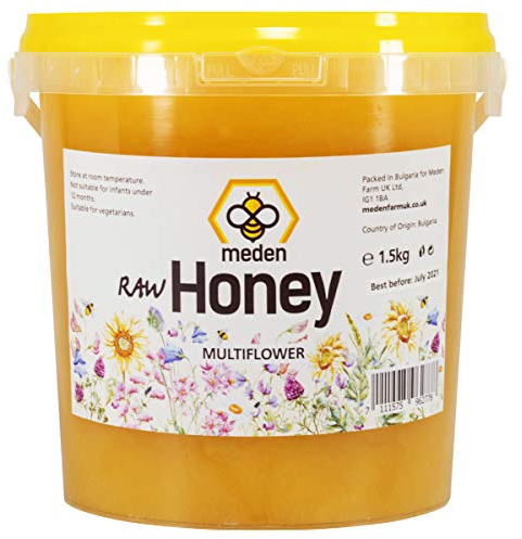 1,5 kg Mehrblumen-Honig, 100 % reiner, roher Bio-Honig, ungefiltert, ungeheizt von MEDEN
