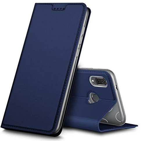 Verco Handyhülle für P20 Lite, Premium Handy Flip Cover für Huawei P20 Lite Hülle [integr. Magnet] Book Case PU Leder Tasche, Blau