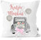 MoonWorks® personalisierbares Kissen zur Hochzeit, Hochzeitskissen Auto Hochzeitsgeschenk Geldgeschenk Kissenhülle optional mit Schleife weiß 40cm x 40cm mit Schleife