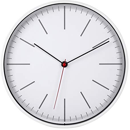 TFA Dostmann Analoge Wanduhr, 60.3049.02, modernes Ziffernblatt, Quarzuhr, 28cm Durchmesser, weiß