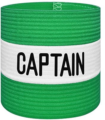 VerteLife Kapitänsband Spielführerbinde für Fußball und Rugby, Gummielastische Armbinde Kapitän Armbinde, Captains Armband für Erwachsene - Grün