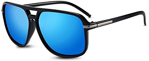 LumiSyne Gafas De Sol Polarizadas Hombre Gafas De Conducción Deportes Súper Ligero Marco Cuadrado Doble Puente UV 400 Al Aire Libre Viajar Caja De Regalo