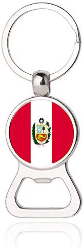 Bandera de Perú Abrebotellas de cerveza Metal Cristal Cristal Llavero Viaje Recuerdo Regalo Llavero Accesorios
