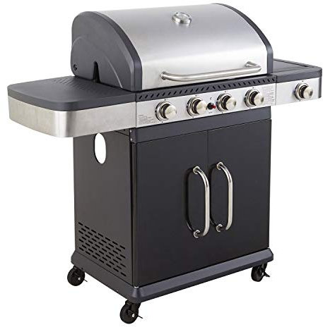 Happy Garden - Cook'in Garden Barbecue au gaz FIDGI 4, 4 brûleurs + réchaud 14.5KW. Barbecue au gaz avec thermomètre, Grille et plancha.