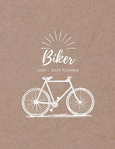 Biker 2021-2025 Planner: Important Notes For Travelling | Monthly Log Book | 60 Months Calendar | Short Notes | Five Year Organiser, Journal, Planner ... Road Trip, Bike Trip Journal | Size: 8 X 11”