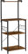 VASAGLE Almacenamiento de cocina, organizador de cocina, estante de 3 niveles, 6 ganchos S, para microondas, tostadora, tarros de especias, ollas y ollas, industrial, rústico, marrón y negro KKS023B01