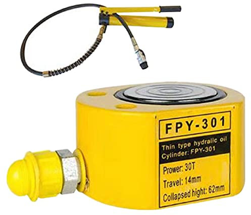 LXX Martinetto Idraulico Basso Profilo, Cric Idraulico Cilindro Idraulico con Pompa Manuale Separata 10T/20T/30T, Martinetto Sollevatore per Macchinari e Acciaio