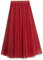 iyoimono Damen Tüllrock Falten Rock Höhe Taille A Line Mesh Freizeit Fashion Skirt Spitze Rock Midi Plisseerock Lässig Frühlingsrock（Rot）