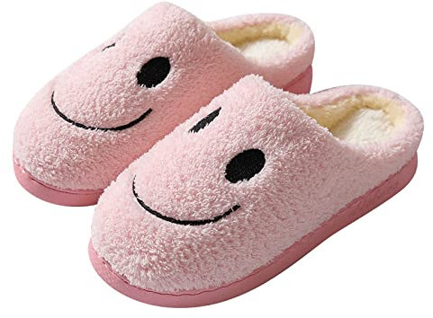 XIEHC Calde Leggere Morbide Comode e Antiscivolo, Simpatiche Scarpe da confinamento Antiscivolo Calde, Pantofole da casa in Cotone da Uomo e da Donna, Rosa, 37-38,Pantofole Invernali da Casa