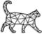 Metalldeko Metall Wandskulptur Schwebender Schatten Stahlskulptur (43x31cm, Walking Cat)