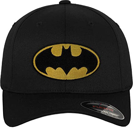 Batman Offizielles Lizenzprodukt Logo Premium Flexfit Cap (Schwarz), Klein/Mittel