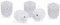 5 Recambios Escobilla de Baño, Set de Cabezales Repuesto WC, Plástico, Rosca 12 mm, ⌀ 7 cm, Blanco