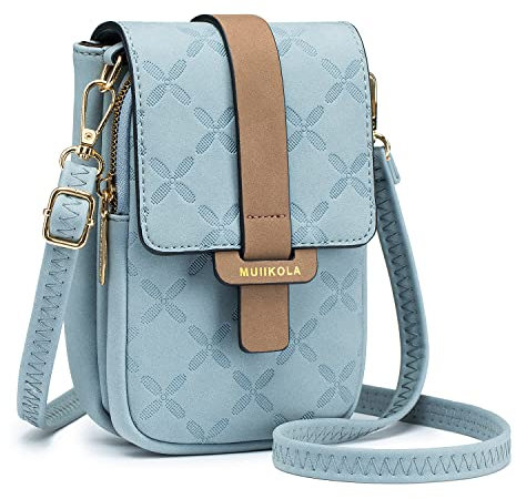 MUIIKOLA Handytasche zum Umhängen,RFID-Blockierung große Kapazität Handy Umhängetasche Damen PU Leder,Handytasche mit Geldbörse zum Umhängen,umhängetasche damen Breiter Gurt abnehmbarer Schultergur