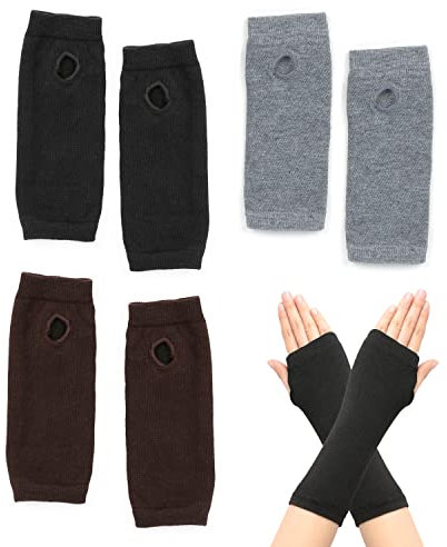 PFLYPF 3-Paar fingerlose Handschuhe, Armwärmer, Winterhandschuhe, warme Handschuhe für Männer und Frauen