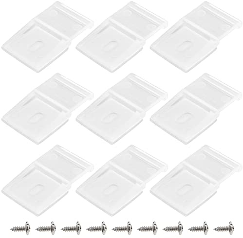 The Lord of the Tools 50Pcs Clear Light Strip Clip with Screws Self Adhesive Light Strip Mounting Clips Led Light Fasteners Mounting Holder for Cabinets Outdoor Office Car Plastic