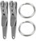 KIMISS 2Pcs Outdoor Belt, Steel Suspension Pocket Clip Swiss Army Knife Stainless Pocket Suspension Clip Key Holder with Keychain