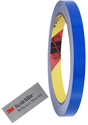 3M 610C Reflektorband Reflektorfolie reflektierendes Klebeband Sicherheitswarnband Wasserdicht Reflexfolie selbstklebend (3M 610C Blue, 10mm x 10meter)