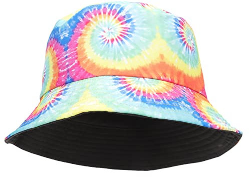 GALPADA Fischerhut Regenbogen-eimerhut Sommer Wandermütze Eimerhut Im Freien Sonnenschutzhüte Sommerhut Regenbogen-fischmenschen-hut Polyester Baumwolle Baumwollmütze Fräulein Leicht