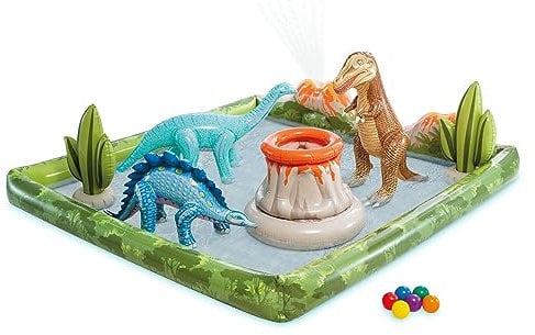 Intex- Centro DE Juegos Aventura JURASICA-201X201X36CM TÉLÉVISEUR Intelligent, Multicolor, 79in x 14in (6941057425665)