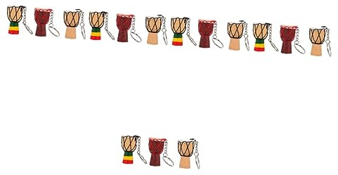 Milisten 15 Stück Djembe-Anhänger Afrikanische Trommel Schlüsselanhänger Trommel-Anhänger Holzbesatz Mini-Geschenke Schlüsselanhänger Ornament Bester Freund