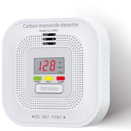Carbon Monoxide Detector CO Alarm with 10 Year Sealed Battery LCD Digital Display and Sound Warning for Home Office safety EN50291
