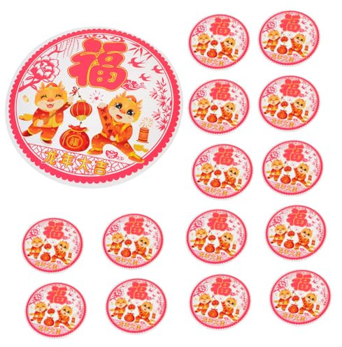 Ciieeo 20pièces Autocollants De Fenêtre Statiques Pour Nouvel An Chinois Décorations De Printemps Avec Dragons Colorés Stickers Festifs Pour Fenêtres Et Murs Ambiance Festive