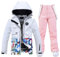 Schneelatzhose Herren Snowboard Hoodie Damen Snowboard Anzug Herren 2 Teilig Skihandschuhe Damen Herren Snowboardjacke Jacke Damen Winter Skibekleidung Damen Set Schneeanzug Mädchen