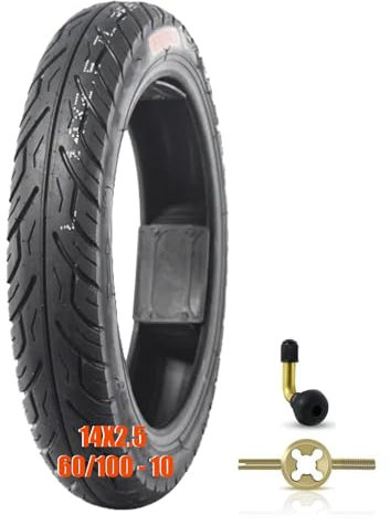 BaiWon 60/100-10 14x2,50 Gummi Vakuum-Reifen, schlauchloser Reifen verdickter Außenreifen für Elektrofahrräder, Dreiräder, Roller, 33J.4PR.36PSI