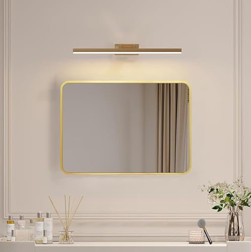 Boromal Spiegel Gold 40x60cm Rechteckiger Metallrahmen Badezimmerspiegel Gold Badspiegel Gold Wandspiegel Dekorative Spiegel für Badezimmer, Waschräume, Schlafzimmer
