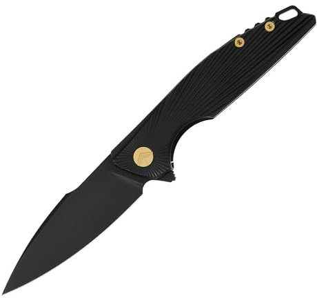 FerraMonster Taschenmesser Klappmesser Outdoor Messer Survival Messer EDC Einhandmesser mit Taschenclip, Tasche - M390 Stahl, Griff mit Titan - Männer Geschenk (Schwarz)