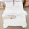 BedLooms 4 Piece Double Bedding Set White Duvet Cover Sets Fitted Sheet with Pilow cases Double Duvet Set Soft and Fade Resistant Brushed Microfiber Bedding Quilt Cover Set