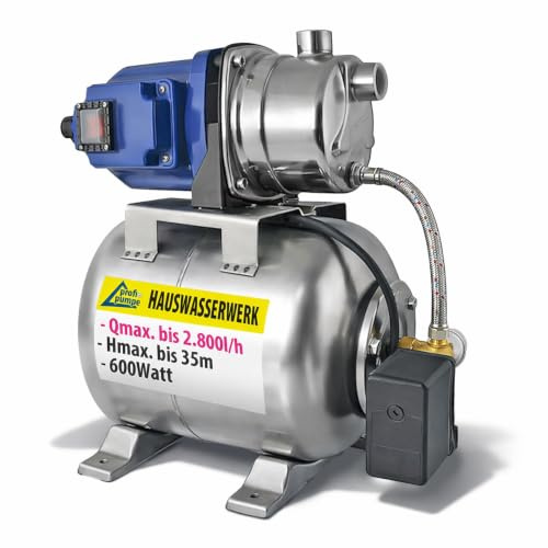 HAUSWASSERWERK KREISELPUMPE PUMPE AQUA INNO-TEC 1300W mit DURCHFLUSSWÄCHER (600W 230V Hauswasserwerk SS 600-3)