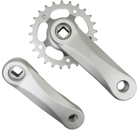 JISADER Kurbelgarnitur für Kinderfahrräder, Robustes Fahrverhalten, Ersatzzubehör, tragbares Kurbelarmset fürs Outdoor-Fahrrad, 25T Grau Silber