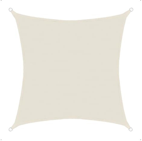 anndora Sonnensegel luftdurchlässig 4 x 4 m - Farbe Creme - quadratisch - Material HDPE