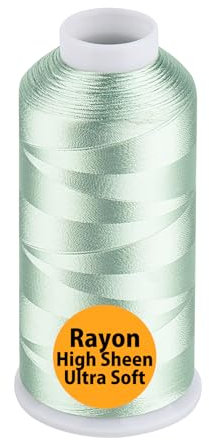Simthread Filo da Ricamo in Rayon 5000m 40wt 100% Viscosa per Macchine da Cucire Uso Professionale e Domestico, Verde chiaro