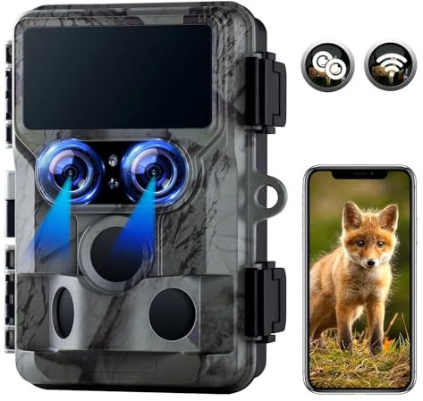 VOOPEAK Pro 4K 60MP WiFi Trail Camera | Starlight Night Vision & No-Glow IR Wildlife Camera| IP66 Waterproof for Fox Hunting UK 120°Wildlife Hunting Camera