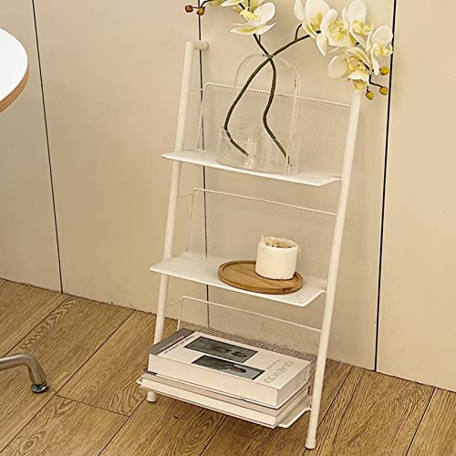 GLFNB 3-stufiger Zeitschriftenständer aus Metall zum Anlehnen an die Wand, moderner Zeitschriftensammler, robuster Aufbewahrungsbehälter, für Wartezimmer, Wohnzimmer, Büro (Farbe: Weiß)