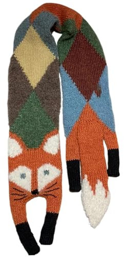 SHITOOMFE Sciarpa invernale per donne, sciarpa carina a forma di volpe, sciarpa in poliestere morbida calda, sciarpa di moda lunghi per le donne regali, sciarpa invernale per donne