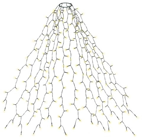 Gartenpirat Weihnachtsbaum-Lichterkette mit Ring für Weihnachtsbäume von 2 bis 2,7 m Beleuchtung 480 LED warmweiß Timer-Funktion 15 LED-Stränge 3 m lang