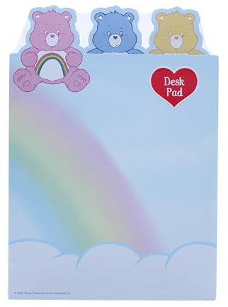 Care Bears Schreibtischunterlage | 52 Blatt Schreibblock für Kinder | niedlicher Schreibtisch-Notizblock | Care Bears Schreibwaren | Schulbedarf