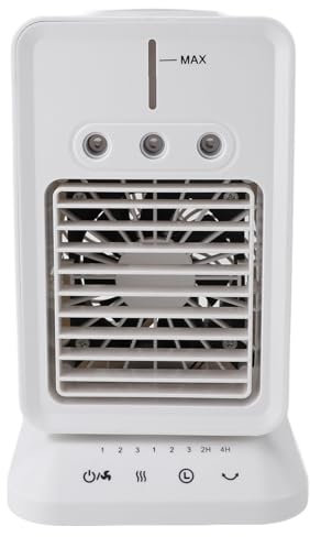 Aire Acondicionado Portátil, Ventilador Refrigerado por Agua de Escritorio con 3 Puertos de Pulverización, Tamaño Portátil de Carga, Opción Ideal para Habitación, Hogar, Oficina
