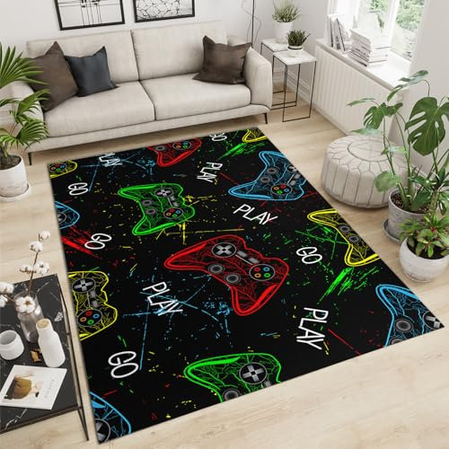 Kids Gamepad Small Rug 50x80cm Cool Gaming Video Game Controller Rugs Exquisite Non Slip, Suitable for Kitchen Bathroom Front Porch Foyer Porch Passage Entrance Door Mat