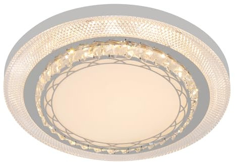 Esyogen Deckenleuchte LED Runde Dimmbare Deckenleuchte mit Fernbedienung, Deckenleuchte für Schlafzimmer Küche Wohnzimmerlampe 3000-6000K Kristall Deckenleuchte, 50x7cm