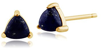 Klassische Trillion-Lapislazuli-Ohrstecker in 9 Karat Gelbgold, 3,5 mm